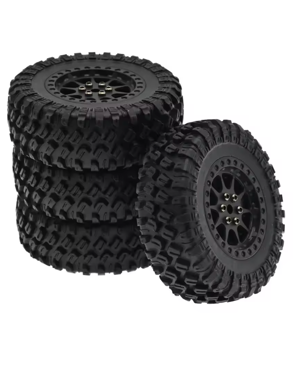 Silver Beadlock wheels upgrade for MN-82, MN-82s, MN-82T. 70mm.